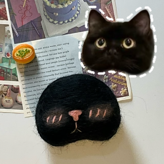 Cat Whisker Collector Fridge Magnet – Cute Handmade Cat Face Magnet for Storing Pet Whiskers & Home Décor