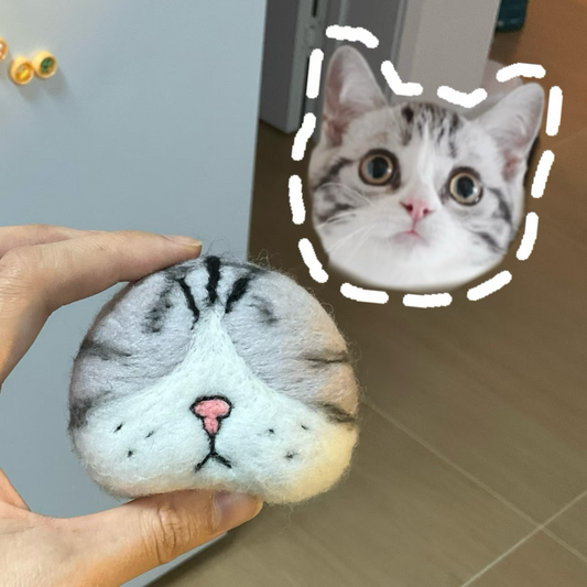 Cat Whisker Collector Fridge Magnet – Cute Handmade Cat Face Magnet for Storing Pet Whiskers & Home Décor