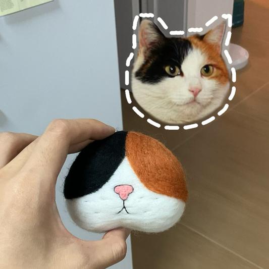 Cat Whisker Collector Fridge Magnet – Cute Handmade Cat Face Magnet for Storing Pet Whiskers & Home Décor