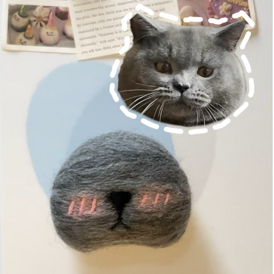 Cat Whisker Collector Fridge Magnet – Cute Handmade Cat Face Magnet for Storing Pet Whiskers & Home Décor