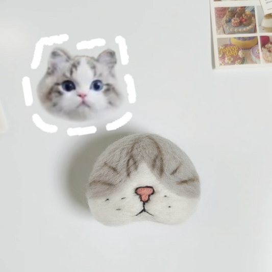 Cat Whisker Collector Fridge Magnet – Cute Handmade Cat Face Magnet for Storing Pet Whiskers & Home Décor