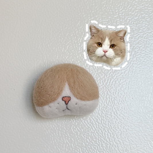 Cat Whisker Collector Fridge Magnet – Cute Handmade Cat Face Magnet for Storing Pet Whiskers & Home Décor