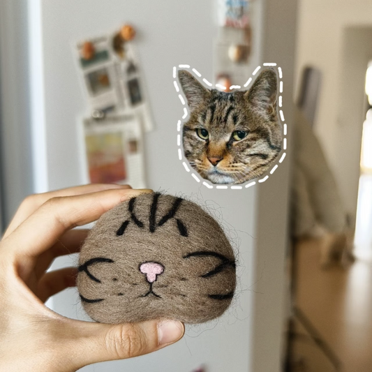 Cat Whisker Collector Fridge Magnet – Cute Handmade Cat Face Magnet for Storing Pet Whiskers & Home Décor